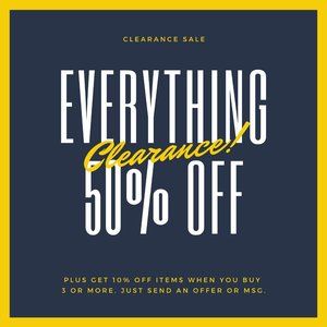 Clearance Sale - 50% Off ALL Items